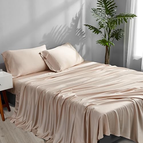 ACCURATEX Cooling Sheets for Hot Sleepers, Split California King Size,Sandy