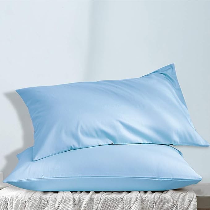NTBAY Queen Pillowcase Set - 4 Pack Brushed Microfiber 20x30 Pillowcases - Soft, Wrinkle-Free, Fade-Resistant, Stain-Resistant, Sky Blue Pillowcases with Envelope Closure - 20x30 Inches, Sky Blue