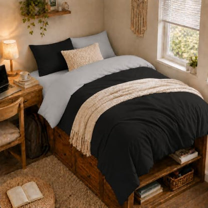 Anluoer Twin Comforter Set, 5 Piece Bed in a Bag Twin Bedding Sets