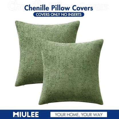 MIULEE Decorative Couch Throw Pillow Covers 20x20 Inch Sage Green 2 Pack