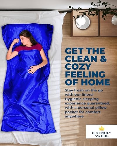 The Friendly Swede Sleeping Bag Liner, Adult Sleep Sack for Hotels, 3 Sizes
