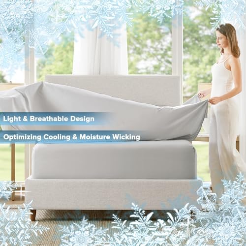 Comfort Spaces Coolmax Cooling Sheet Set, King Extra Deep Pocket 4 Piece