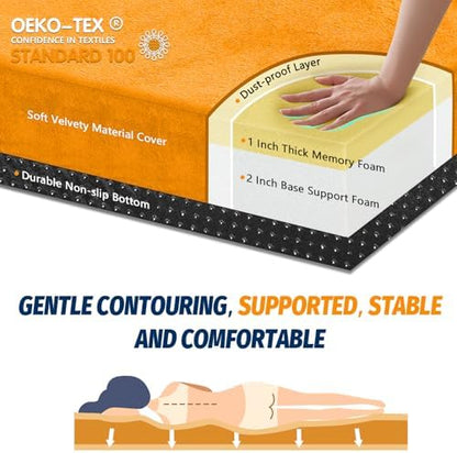 CYMULA Memory Foam Camping Mattress Pad, Sleeping Mat, Portable Roll Up Mattress for Adults, Camping Bed Pads for Sleepover, Car Bed with Travel Bag