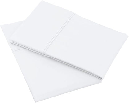 Amazon Basics 400 Thread Count Cotton Pillowcases, Standard, 30" L x 20" W, White - Set of 2, Pillows Not Included