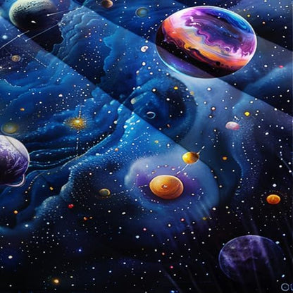 Full Size Galaxy Comforter Set for Kids，Outer Space Themed Full Bedding Sets for Boys，Boys Full Quilt Set Space，Galaxy Bedroom Decor