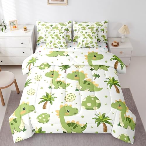 Feelyou Cute Dinosaur 7 Piece Bedding Set for Kids