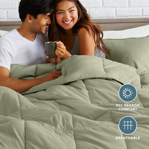 Bare Home Full Comforter Set - 1800 Ultra Soft (Full, Sage)