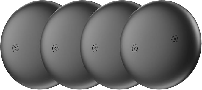 4 Pack Android Airtag, IP68 Waterproof Bluetooth Tracker Tag | Google Certified Key Finder/Luggage Tracker/Item Locator Compatible with Google Find My Device for Wallet, Kids, Pets