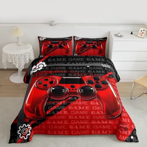 Feelyou Gamer Comforter Set Queen Size Game Controller Comforter for Kids