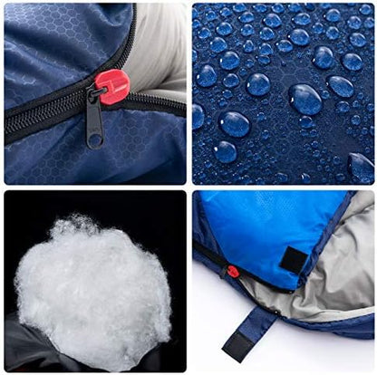 BISINNA Sleeping Bag with Pillow - 4 Season Backpacking Sleeping Bag Lightweight Waterproof Warm and Washable for Adults, Kids, Women, Men's Outdoors Camping, Hiking, Mountaineering