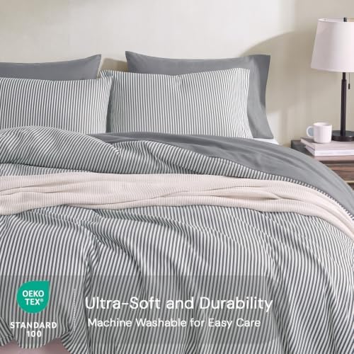 Monbix King Size Comforter Set-7 Pieces Soft Bed in a Bag King Bedding Set