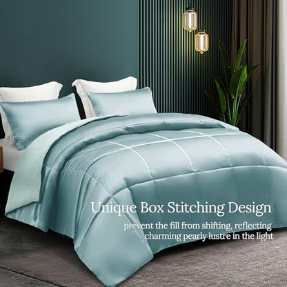 Whale Flotilla 3-Piece Reversible Silky Soft Breathable King Comforter Set