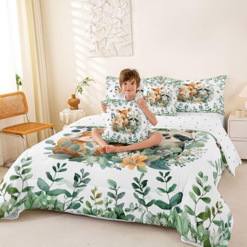 Erosebridal Cartoon Animals 7 Pieces Bedding Set Queen Size