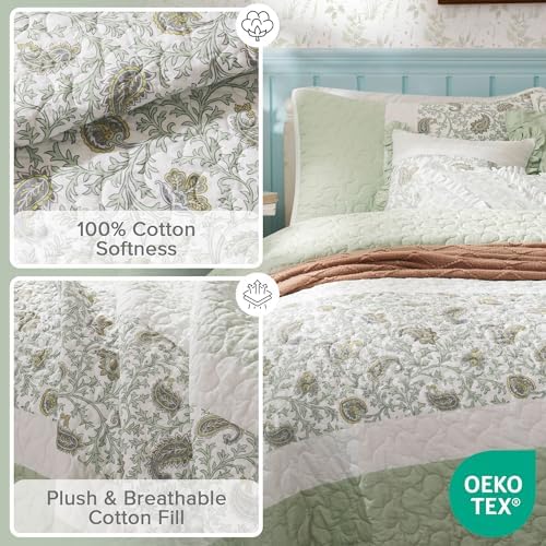 Madison Park Cotton Pintucked Quilt Set, 6PC Full/Queen Coverlet