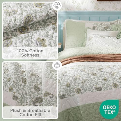 Madison Park Cotton Pintucked Quilt Set, 6PC Full/Queen Coverlet