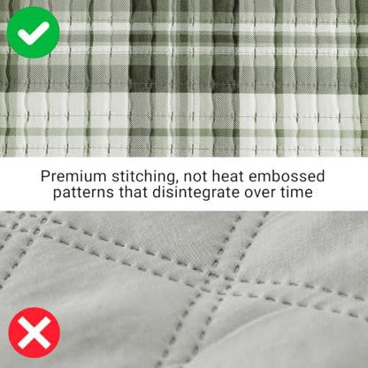 Twin Quilt-Lightweight Bedspread Plaid Quilt Twin Size Quilt Bedding Set