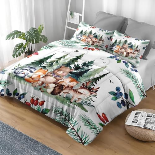 Pamnest Queen Comforter Set, 3 Pieces Safari Woodland Bedding, All Season