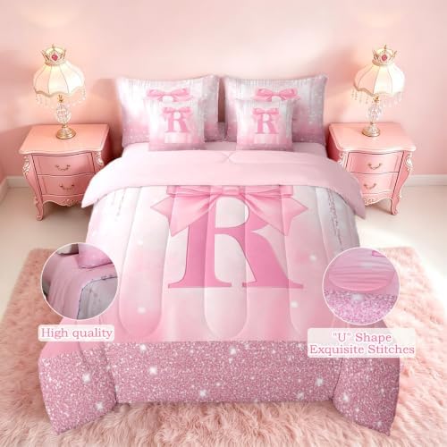 Feelyou Boys Girls Pink Bowknot Bed in A Bag Queen Size