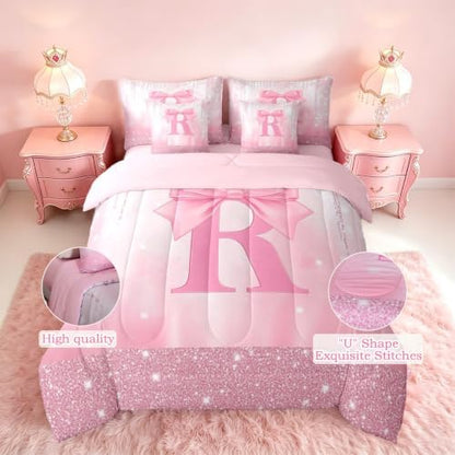 Feelyou Boys Girls Pink Bowknot Bed in A Bag Full Size