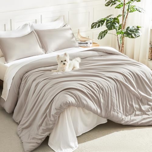 Litanika Super King Plus Comforter Set, 3 Pcs Solid Bedding Set