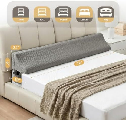 Wedge Pillow Headboard for Bed Gap,Foldable Bed Wedge Gap Filler King Size