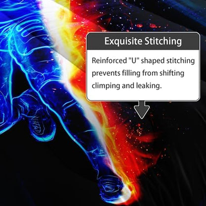 Axolotl Football Comforter King,Cool Blue Football Bedding Sports Theme Comforter Set for Boys,3D Rugby Sports Bedding Set,Soccer Player on Fire for Boys Kids Teens,1 Quilt 2 Pillowcases,Black Blue