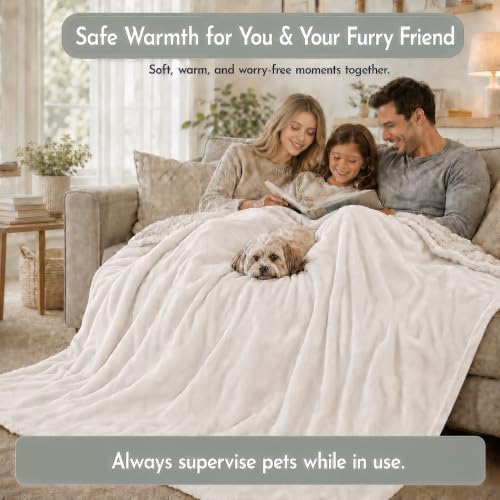 Electric Heated Blanket 84"x90" Queen Size, Beige