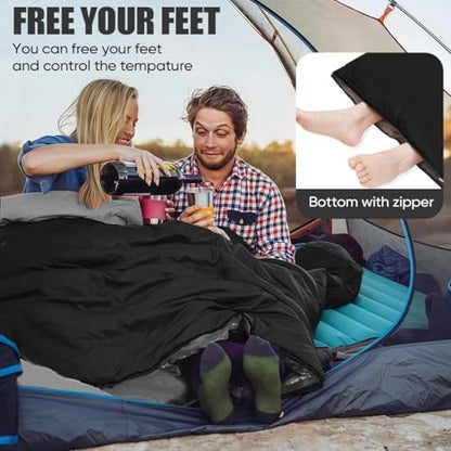 Camping Sleeping Bags for Adults Kids Waterproof Lightweight Sleeping Bag for Cold Weather or Warm Backpacking Hiking Mountaineering Indoor Outdoor Use