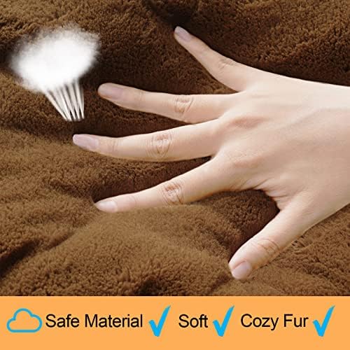 Dog Crate Pad Washable Dog Bed for Crate Large Cozy Mat 42-Inch Brown