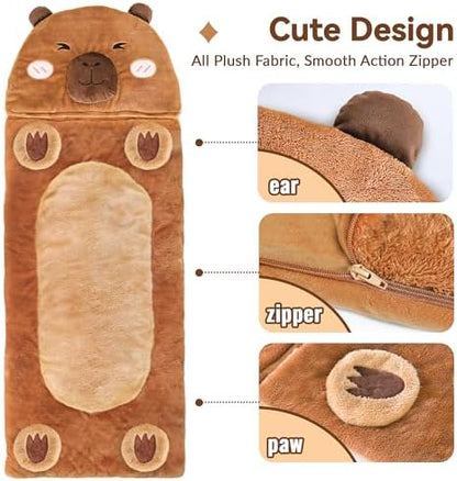 iPlay, iLearn Kid Capybara Sleeping Bag, Toddler Boys Girls Daycare Nap Mat