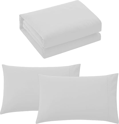 Pure Bedding Duvet Cover Queen Size - 3 Pieces Extra Soft Bedding Set, Includes 1 Duvet Cover 90x90 Inches with Zipper Closure & 2 Pillow Shams, Comforter Not Included, White