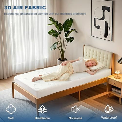 Twin XL Size Waterproof Mattress Protector Bamboo Viscose for Dorm Room