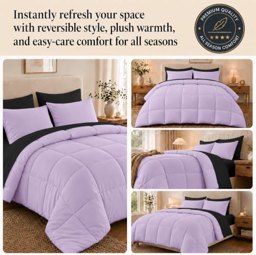 Anluoer Full Size Comforter Sets, 7 Piece Bed in a Bag Full Bedding Sets