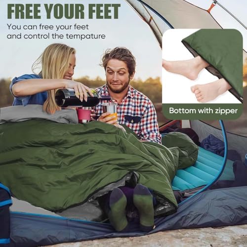 Camping Sleeping Bags for Adults Kids Waterproof Lightweight Sleeping Bag for Cold Weather or Warm Backpacking Hiking Mountaineering Indoor Outdoor Use
