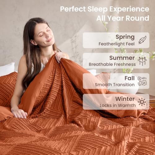 JOLLYVOGUE Twin/Twin XL Duvet Cover, 2-Piece, Soft Pre-Washed Microfiber
