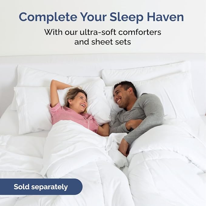 Wrap Around Dust Ruffle Bed Skirt - Light Blue - for King Size Beds with 12 Inch Drop - Elastic Strap - Adjustable Pleated Bedskirt with Brushed Fabric and Wrinkle Free - for Women, Men, Kids & Teens