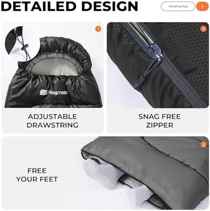 Sleeping Bags for Adults,Compact Lightweight Backpacking Sleeping Bag with Compression Sack for Youth, Camping Essentials Gearfor Hiking Travel Climbing Outdoor&Indoor Use