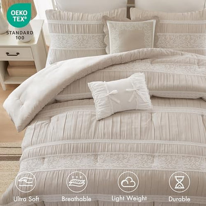 Madison Park Farmhouse Comforter Set, 5PC King Bedding Set
