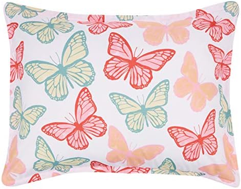 Amazon Basics 5-Piece Soft Microfiber Kid's Bed-in-a-Bag Bedding Set with Comforter, Sheets, Sham and Pillowcase, Twin, Butterfly Friends