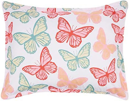 Amazon Basics 5-Piece Soft Microfiber Kid's Bed-in-a-Bag Bedding Set with Comforter, Sheets, Sham and Pillowcase, Twin, Butterfly Friends