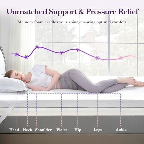 SINWEEK 3 Inch Gel Memory Foam Mattress Topper, Twin XL Size