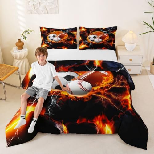 Erosebridal 3D Sports Print Bedding Sets Queen -