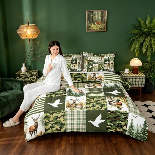 Feelyou Wild Duck Comforter Set Queen Size for Kids Boys Girls Bedding Set