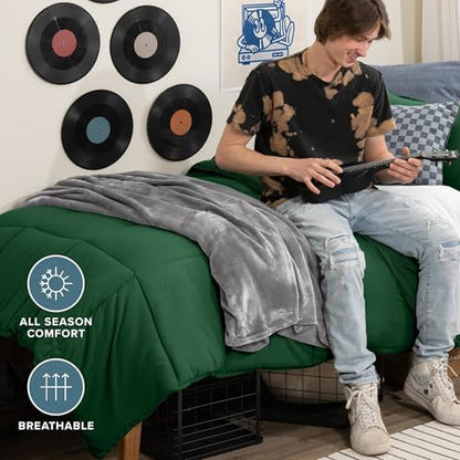 Bare Home Comforter Set - 1800 Ultra Soft (Twin/Twin XL, Forest Green)