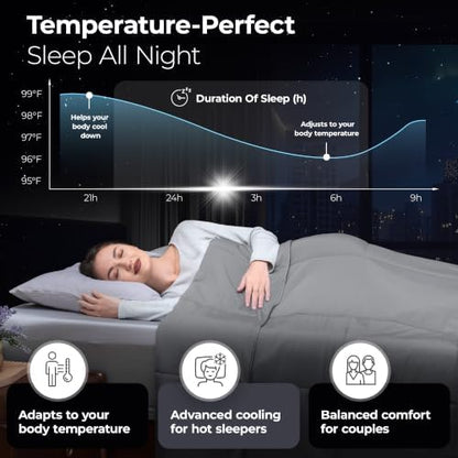 Silvery Cooling Comforter – Award-Winning Self-Cooling Blanket for Hot Sleepers with Self-Cleaning NEW, (Frost Gray, Twin, Twin XL)