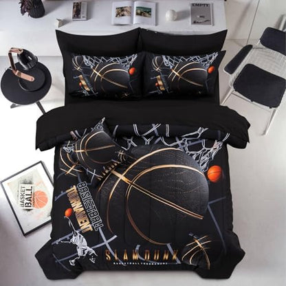 A Nice Night Basketball Comforter Set Queen 6pc Bedding for Teen Boy