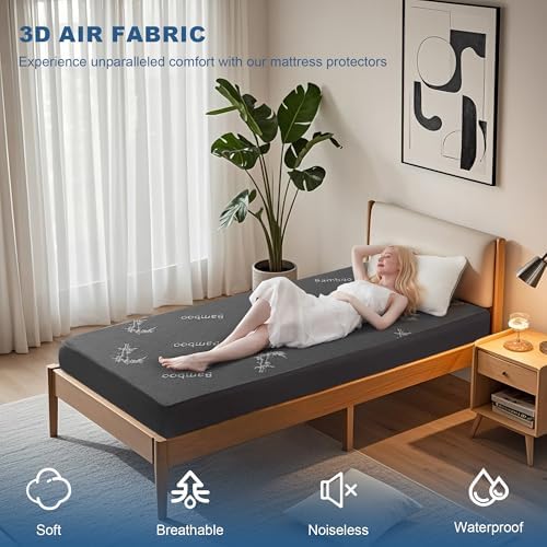 Twin XL Size Waterproof Mattress Protector Bamboo Viscose for Dorm Room