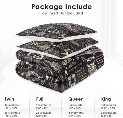 WeCozy Queen Comforter Set, 3 Pieces Gothic Goth Bedding, All Season