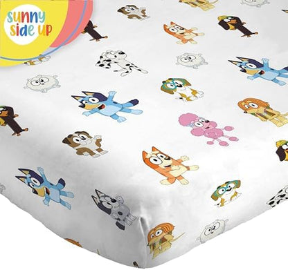 Sunny Side Up Bluey & Friends Full Sheet Set - 4 Piece Kids Bedding Set Includes Pillow Cover - Super Soft Microfiber Sheets