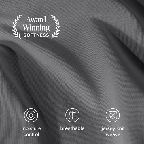 Bare Home 100% Organic Cotton Jersey Sheet Set (King, Grey)
